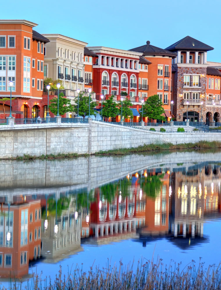 A river running through a scenic town